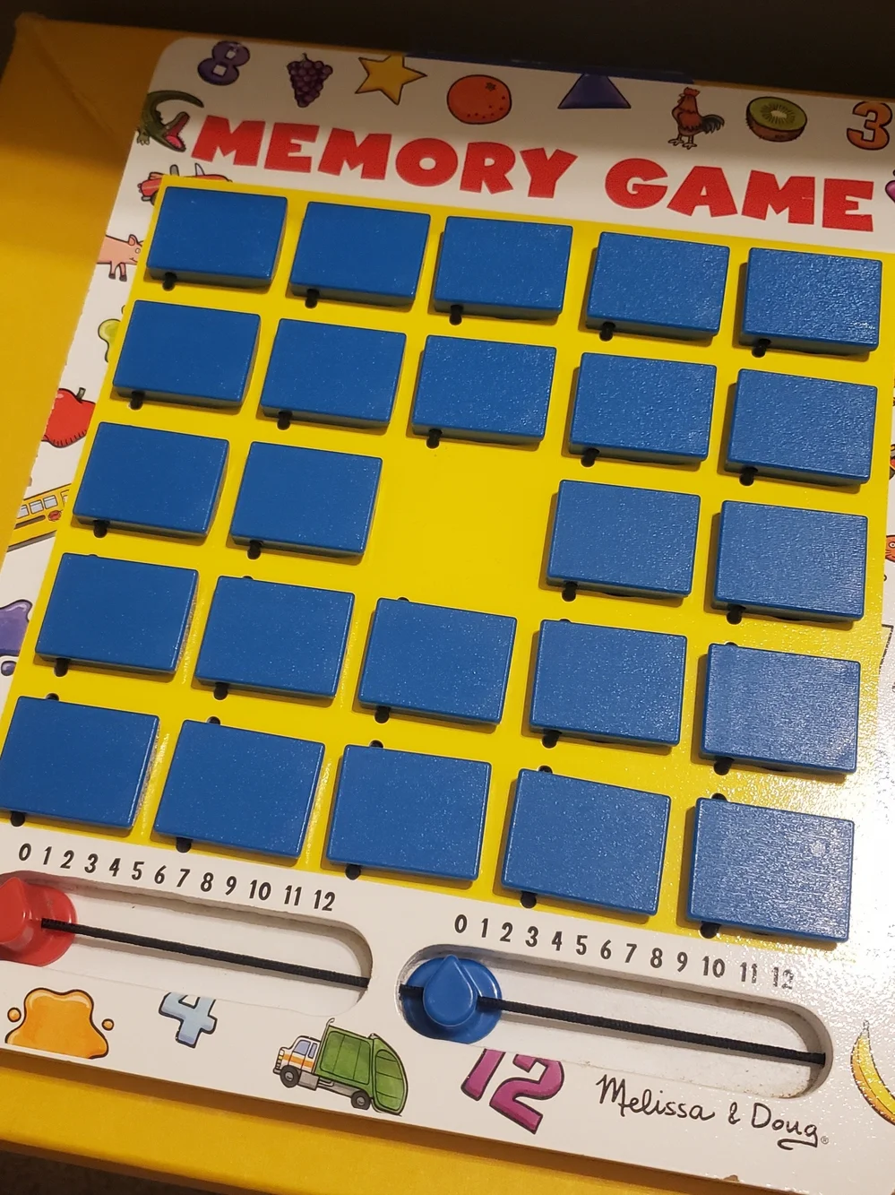 Melissa & Doug Kids Memory Game - Yellow with Blue Flaps